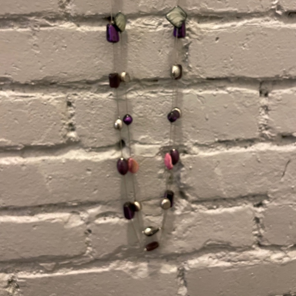 Purple and silver necklace